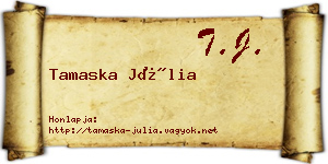 Tamaska Júlia névjegykártya